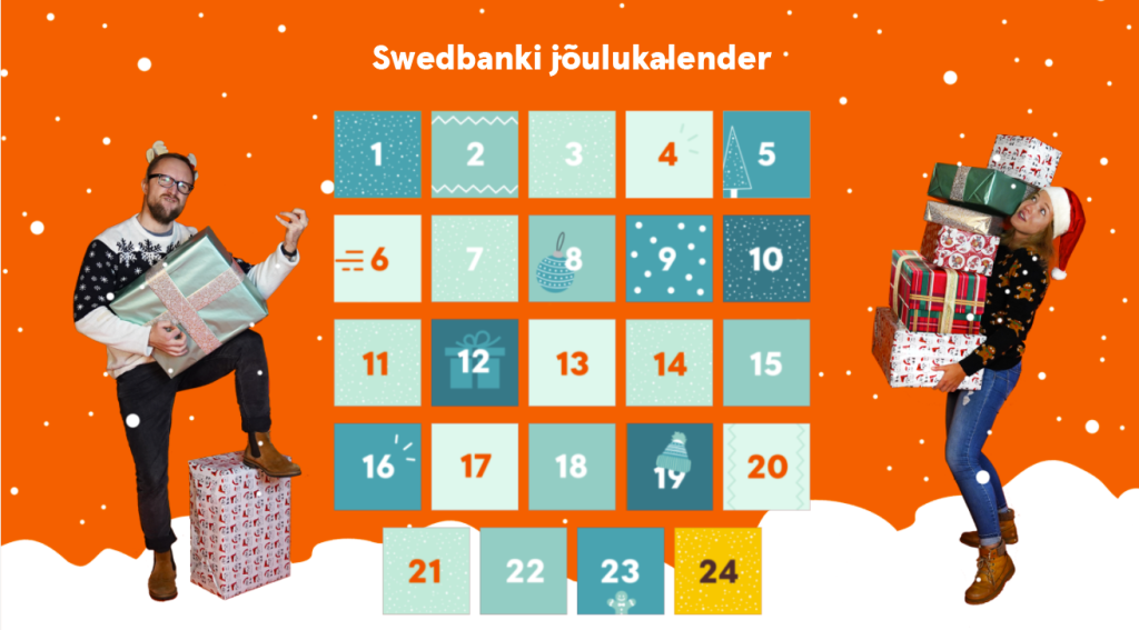 Swedbank Christmas gamification solution featuring digital Advent Calendar