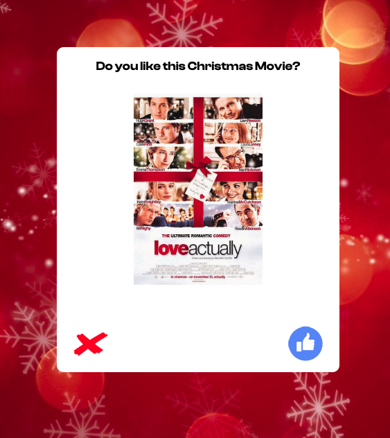 Adact Christmas gamification movie tinder campaign