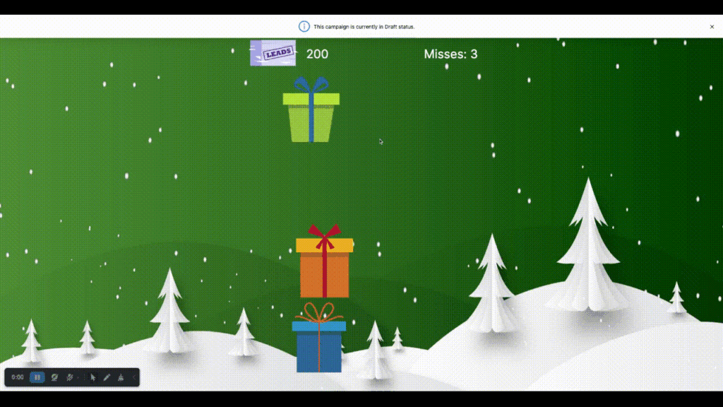 Advent calendar marketing campaing idea: Gift tower stacking