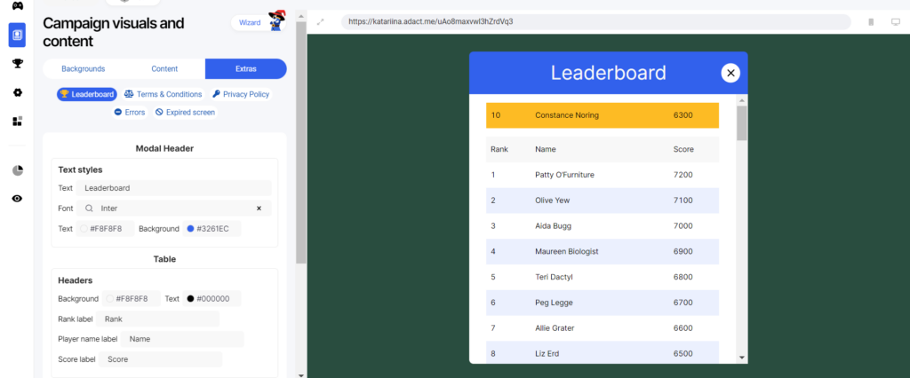 Quizzes for marketing: Adding a leaderboard