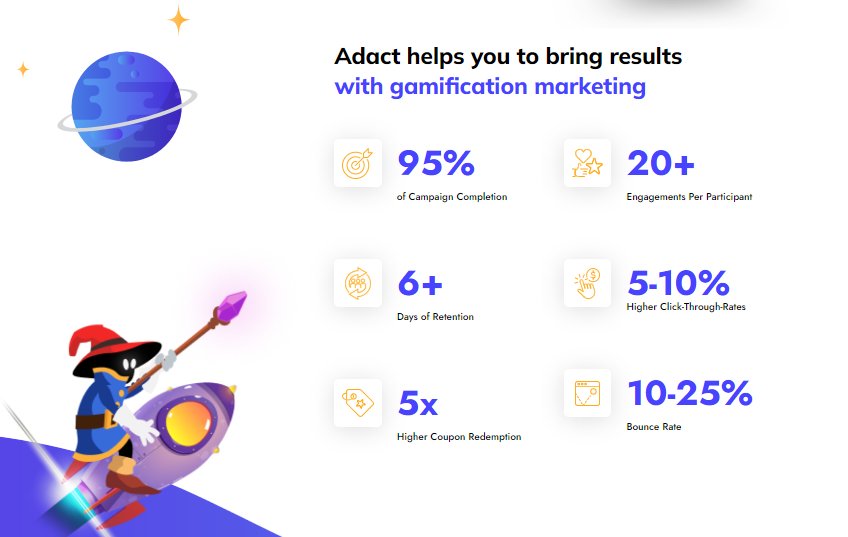 Gamification examples: Adact results