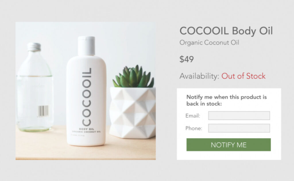 Cocooil notification email lead generation