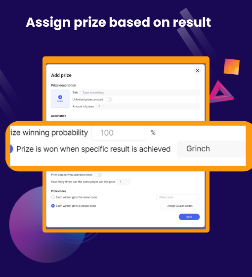 Prize assignment based on results