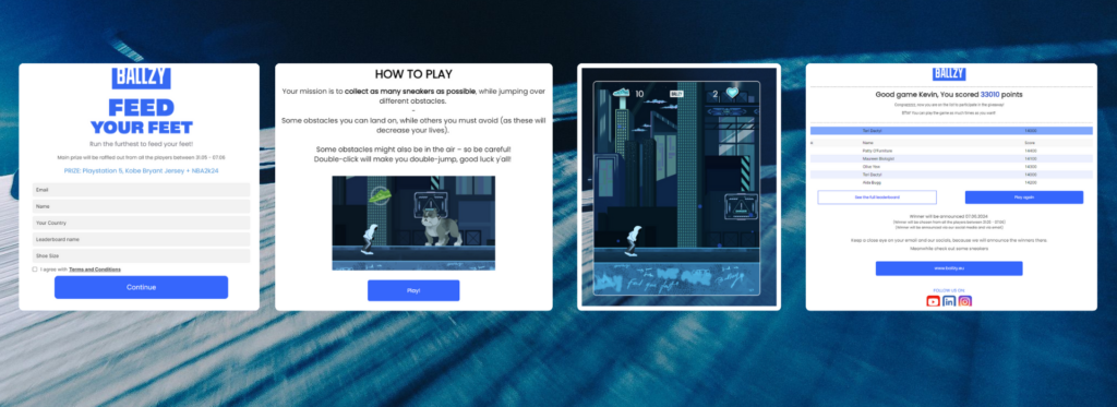 Gamification Example flow for Ballzy